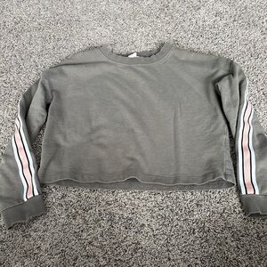 H&M Gray Sweatshirt with Pink Stripes